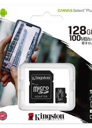 Карта памяти Kingston microSDXC 128GB Canvas Class 10 UHS-I U1...