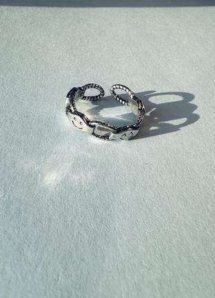 Кольцо серебро 925 проба посеребрение кольцо с смайлом кольца