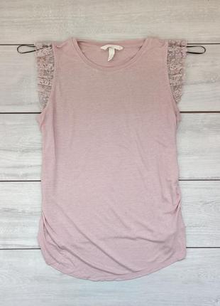 Розовая нарядная блуза футболка с рукавом плиссе l