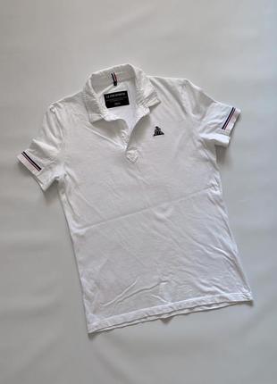 Базовое белое поло футболка le coq sportif