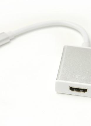 Кабель-перехідник PowerPlant HDMI female - USB Type-C, 0.15м