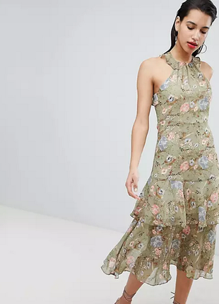 Шифонова сукня плаття міді шифоновое платье миди vila clothes