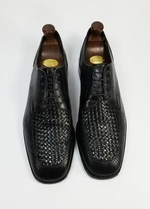 Magnanni made in spain кожаные туфли броги оксфорды черного цвета