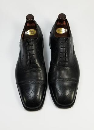 Borelli made in italy кожаные туфли броги оксфорды черного цвета