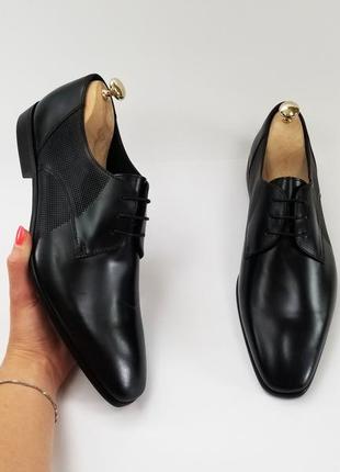 Zign made in eu чоловічі чорні шкіряні туфлі туфлі