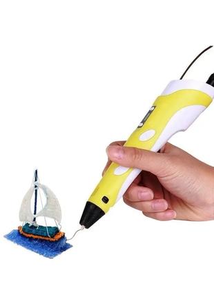 3D-ручка з LCD дисплеєм Pen 3 (ручка 3д, 3д маркер) Жовта ms