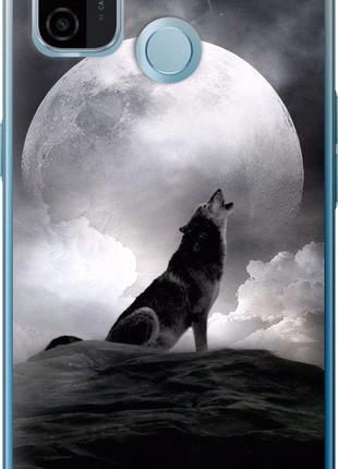 Чехол с принтом для Oppo A53 / на оппо а53 с рисунком Воющий волк