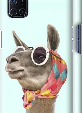 Чехол с принтом для Oppo A72 / на оппо а72 с рисунком Модная лама