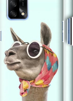 Чехол с принтом для Oppo A74 / на оппо а74 с рисунком Модная лама