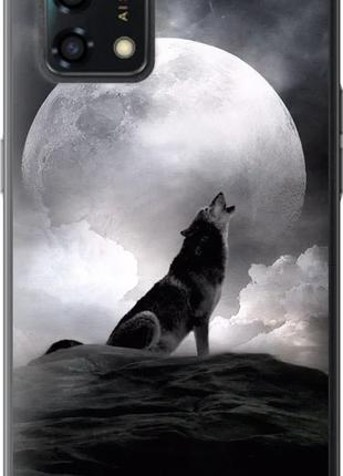 Чехол с принтом для Oppo A95 / на оппо А95 с рисунком Воющий волк