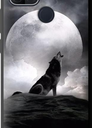 Чехол с принтом для Oppo A15 / на оппо а15 с рисунком Воющий волк