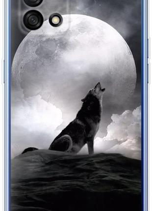 Чехол с принтом для Oppo A74 / на оппо а74 с рисунком Воющий волк