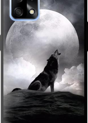 Чехол с принтом для Oppo A74 / на оппо а74 с рисунком Воющий волк