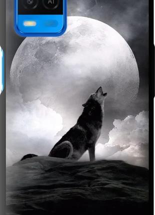Чехол с принтом для Oppo A54 / на оппо а54 с рисунком Воющий волк