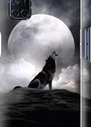 Чехол с принтом для Oppo A52 / на оппо а52 с рисунком Воющий волк