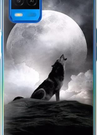 Чехол с принтом для Oppo A54 / на оппо а54 с рисунком Воющий волк