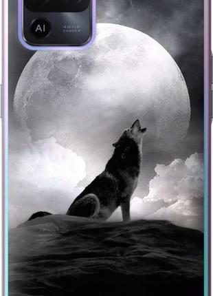 Чехол с принтом для Oppo A94 / на оппо а94 с рисунком Воющий волк