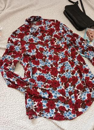 Блуза zara basic  сорочка зара з квітами блузка зара кофта zar...