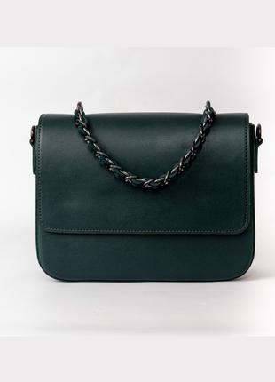 Женская сумка зеленая сумка через плечо зеленый клатч через плечо