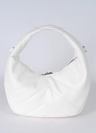 Женская сумка белая сумка круассан сумка полукруг сумка мягкая