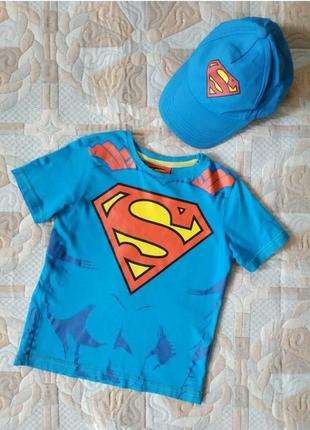 Superman футболка и кепка для мальчика 5-6 лет