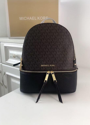 Жіночий рюкзак michael kors коричневий з чорним