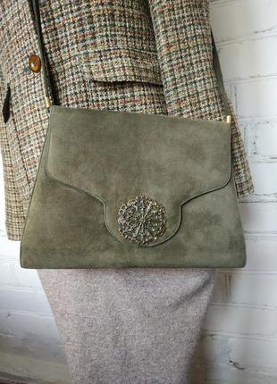 Королівська сумка-клатч з натуральної замші