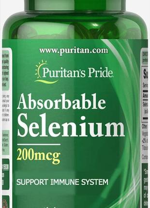 Абсорбируемый селениум Puritan's Pride Absorbable Selenium 200...