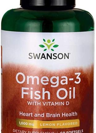 Омега-3 з вітаміном Д Swanson Omega-3 Fish Oil with Vitamin D ...
