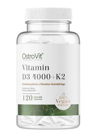 Вітаміни D3 4000 + K2 Ostrovit Vitamin D3 4000 + K2 VEGE 120caps