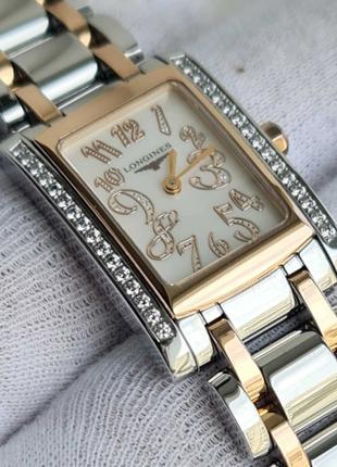 Жіночий годинник часы Longines DolceVita Steel/Gold з діаманта...