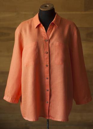 Оранжевая женская льняная блузка bonita, размер m, l