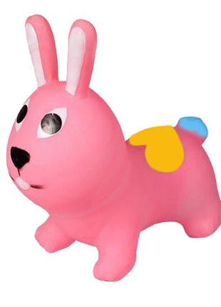 Детский прыгун кролик bt-rj-0068 резиновый (розовый)