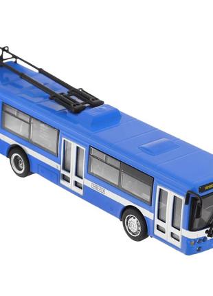 Троллейбус 6407b "автопарк" 1:72  металлический (синий)