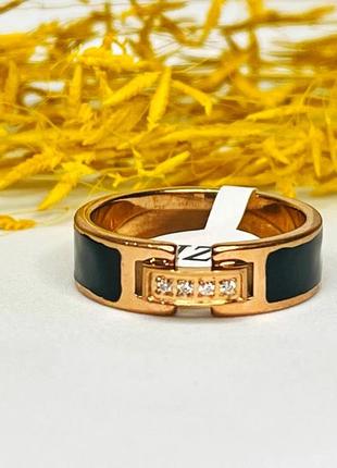 Женское кольцо медицинское золото с эмалью