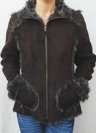 Зимняя меховая куртка искусственная дубленка