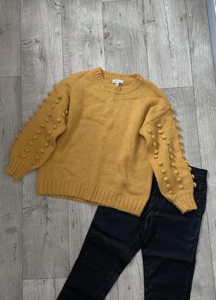 Теплый свитер оверсайз оранжевый wildflower размер 46-48