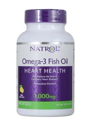 Жирные кислоты Natrol Omega-3 1000 mg, 60 капсул
