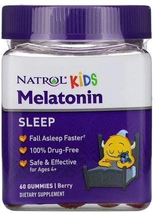 Натуральная добавка Natrol Kids Melatonin 1 mg, 60 желеек Ягоды