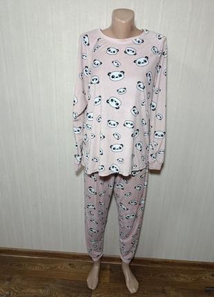 Женская пижама в пандах. флисовая пижама. теплая пижама.