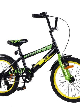 Велосипед дитячий двоколісний 18" Tilly Flash T-21848 yellow+g...
