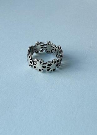 Кольцо серебро 925 проба посеребрение кольцо с цветами кольца