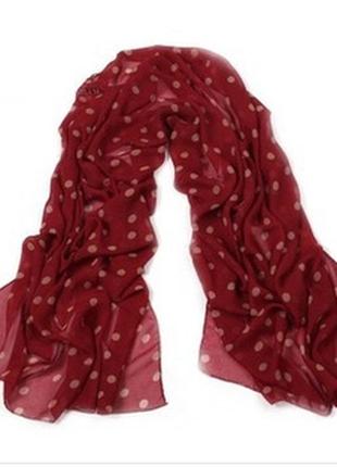 Женский шарф платок в горох шифоновый 150см*70см