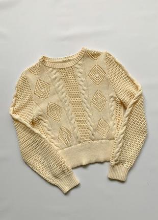 Женский укороченный свитер кроп-топ крупная в посуде