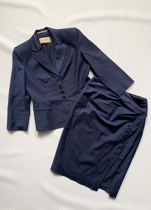 Винтажный итальянский классический костюм жакет пиджак и юбка ...