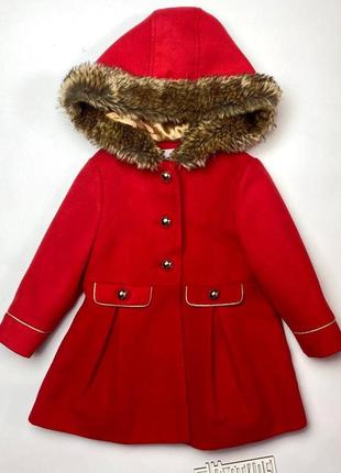 Кашемировое пальто для девочки 86-92см