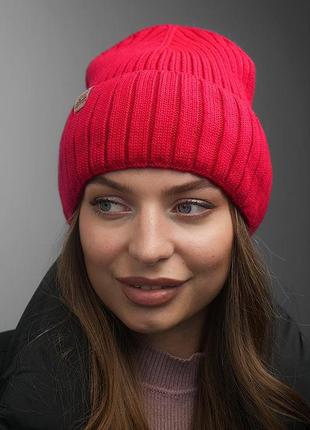 Женская молодежная модная красная шапка