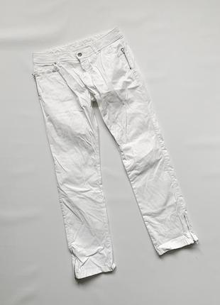Легкие тонкие женские белые брюки брюки