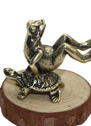 Фигурка статуэтка сувенир жаба лягушка металл латунь латунная ...