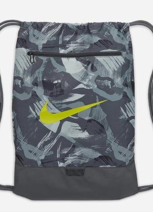 Рюкзак - мешок Nike NK BRSLA DRWSTRNG 9.5 CAT AOP серый 50 х 3...